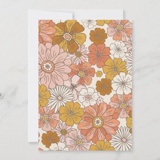 Retro Friendsgiving Erntedank Dinner Einladung (Rückseite)