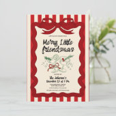 Retro Friendsmas Party Einladung (Stehend Vorderseite)