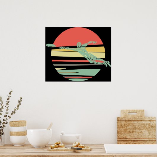 Retro Frisbee für den Ultimate Frisbee Player Poster (Küche)