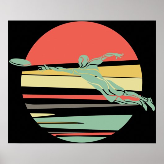 Retro Frisbee für den Ultimate Frisbee Player Poster (Vorne)
