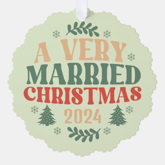 Retro frisch vermählte Ornamente erste verheiratet (Vorderseite)