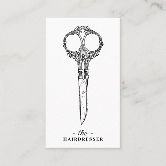 Retro Friseur Barber Beauty Salon QR Code Visitenkarte (Vorderseite)