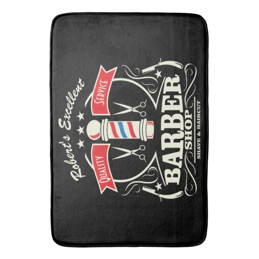 Retro Friseur-Stylist-Arbeits-Boden-Matte Badematte (Vorderseite Vertikal)