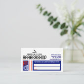 Retro-Friseursalon bestellen einen Freund Empfehlungskarte (Stehend Vorderseite)