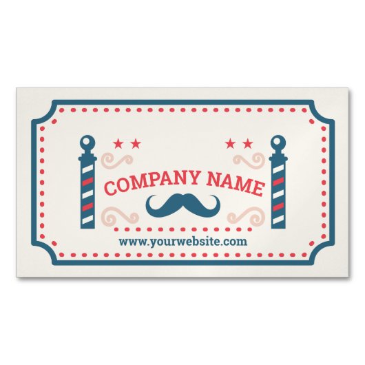 Retro Friseursalon Magnetische Visitenkarte (Vorderseite)