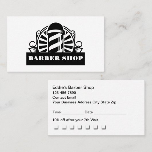 Retro-Friseurstudio-Terminprämien Visitenkarte (Vorne/Hinten)