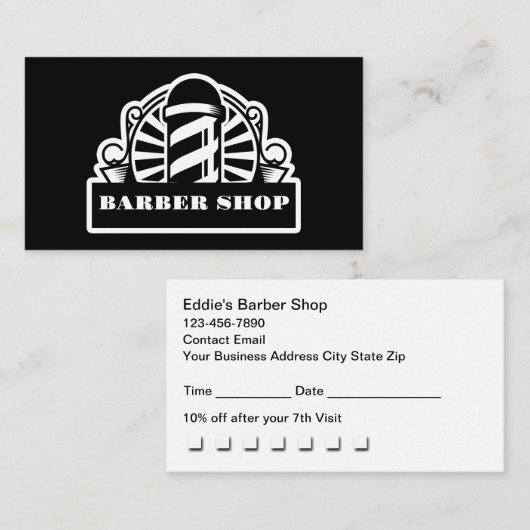 Retro-Friseurstudio-Terminprämien Visitenkarte (Vorne/Hinten)