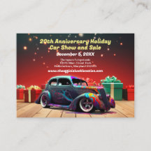 Retro Frisierte Auto Auto Holiday Flyer Business C