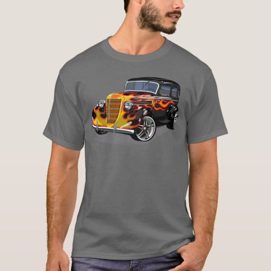Retro-frisierte Auto T-Shirt (Vorderseite)