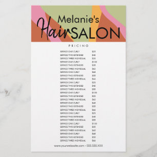 Retro-Frisonsalon-Flugblatt-Preisliste Wellen Flyer