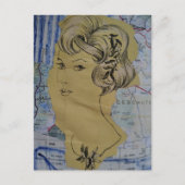 Retro-Frisuren Frau und Karten Collage (Vorderseite)