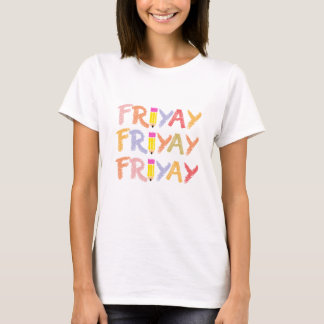 Retro Friyay Freitag Wochenende Vibes Damen T-Shir T-Shirt