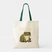 Retro Frog Barely Trying Canvas Tote Bag Tragetasche (Rückseite)