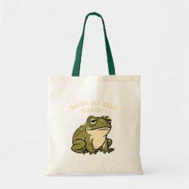Retro Frog Barely Trying Canvas Tote Bag Tragetasche