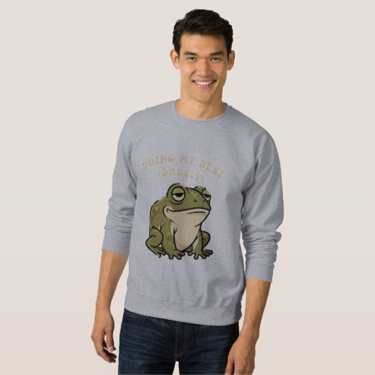 Retro Frog Barely Trying Men’s Sweatshirt (Vorne ganz)