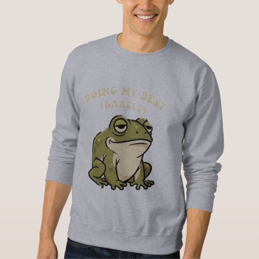 Retro Frog Barely Trying Men’s Sweatshirt (Vorderseite)