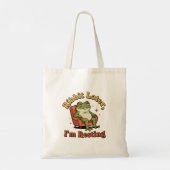Retro Frog Chill Quote Canvas Tote Bag Tragetasche (Rückseite)