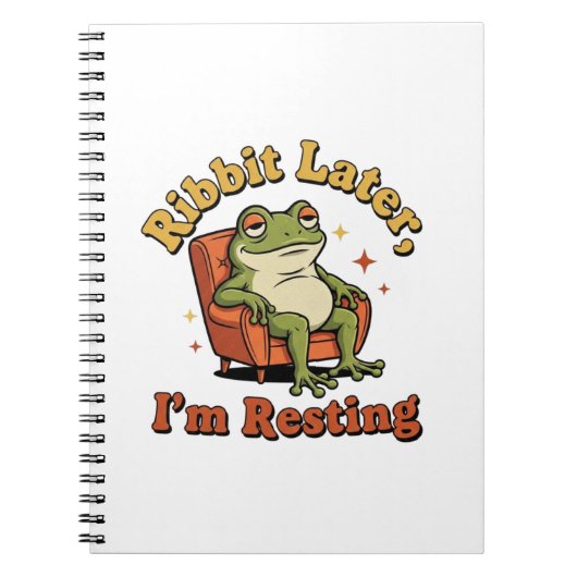 Retro Frog Funny Quote Lined Notebook Notizblock (Vorderseite)