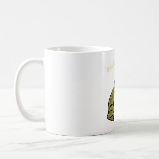 Retro Frog Minimal Effort White Mug Kaffeetasse (Links)