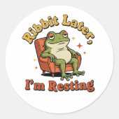 Retro Frog Resting Quote Vinyl Sticker (Vorderseite)