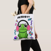 Retro Frog with A 90s Attitude. Resist! Quote Tasche (Von Nahem)