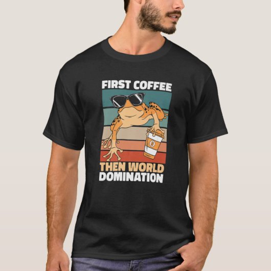 Retro Frogkeeping Coffee Sunglasses  Vintage Poiso T-Shirt (Vorderseite)