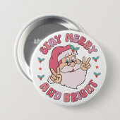 Retro Froh und Helliger Nikolaus Button (Vorne & Hinten)