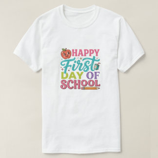Retro Frohe Erster Schultag Süßer Apfel T-Shirt
