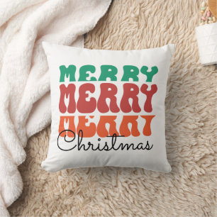 Retro Frohe Frohe Weihnachten Kissen