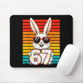 Retro Frohe Ostern Hase 67 Six Seven Meme Junge Mä Mousepad (Mit Mouse)