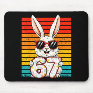 Retro Frohe Ostern Hase 67 Six Seven Meme Junge Mä Mousepad