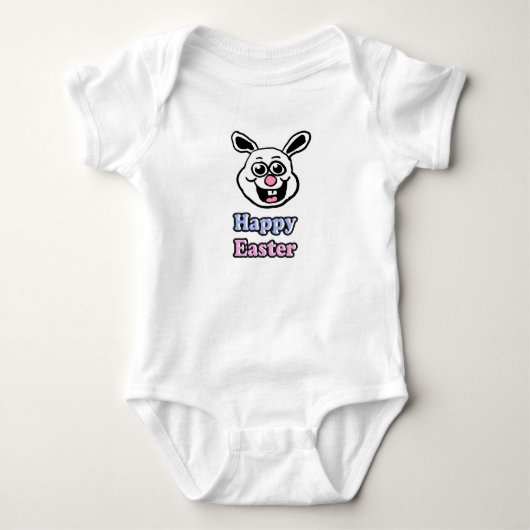 Retro Frohe Ostern Hase Baby Strampler (Vorderseite)