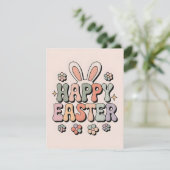 Retro Frohe Ostern Pastell Frühling Feiertagskarte (Stehend Vorderseite)