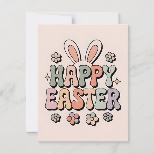 Retro Frohe Ostern Pastell Frühling Feiertagskarte (Vorderseite)