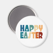 Retro Frohe Ostern Typografie | Magnet (Vorderseite/Rückseite)