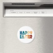 Retro Frohe Ostern Typografie | Magnet (In Situ (Geschirrspüler))
