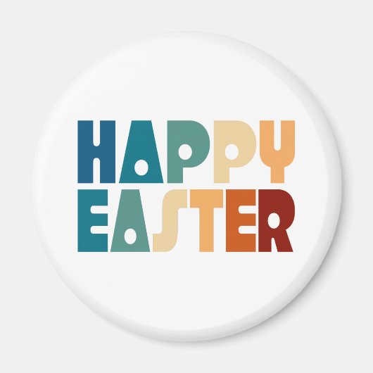 Retro Frohe Ostern Typografie | Magnet (Vorne)