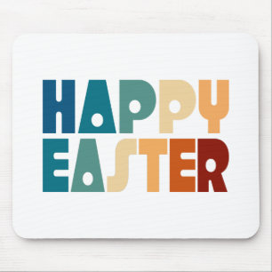 Retro Frohe Ostern Typografie Mauspad