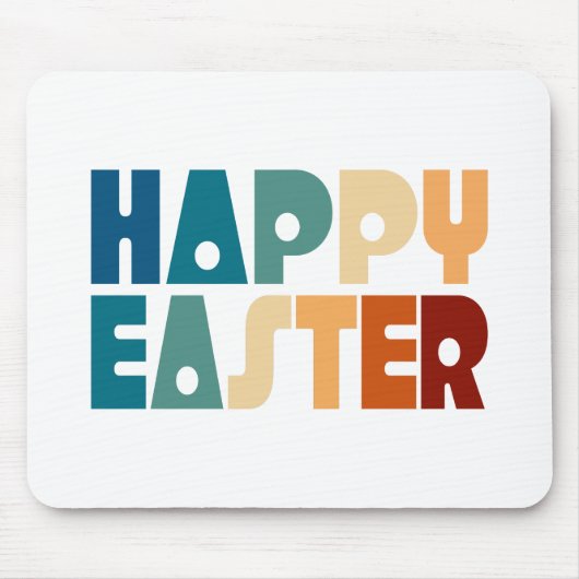 Retro Frohe Ostern Typografie | Mauspad (Vorne)