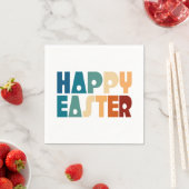 Retro Frohe Ostern Typografie | Papiertaschentuch Serviette (Beispiel)