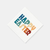 Retro Frohe Ostern Typografie | Papiertaschentuch Serviette (Ecke)
