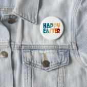 Retro Frohe Ostern Typografie | Pin Button (Beispiel)
