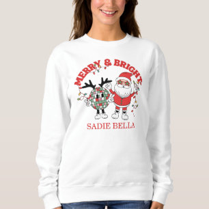 Retro Frohe und helle Weihnachten Sweatshirt
