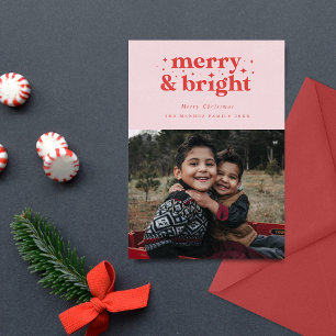 Retro Frohe und strahlende Familienweihnachten Feiertagskarte