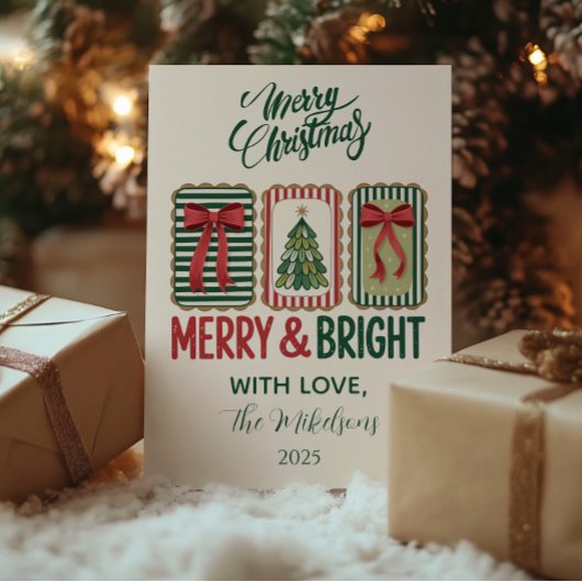 Retro Frohe und strahlende Weihnachten
