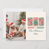 Retro Frohe und strahlende Weihnachten (Vorderseite)