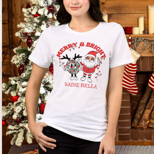 Retro Frohe und strahlende Weihnachten Tri-Blend Shirt
