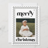 Retro Frohe Weihnachten Briefmarke Foto Familienur (Vorderseite)