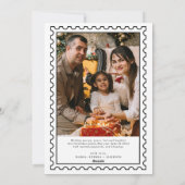 Retro Frohe Weihnachten Briefmarke Foto Familienur (Rückseite)