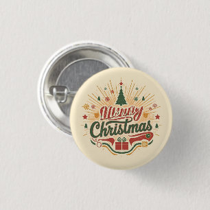 Retro Frohe Weihnachten Button
